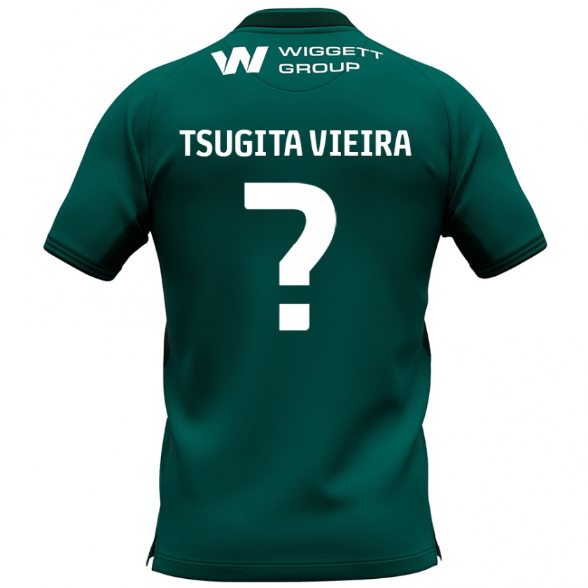 Kandiny Kinder Sacha Tsugita Vieira #0 Grün Auswärtstrikot Trikot 2024/25 T-Shirt