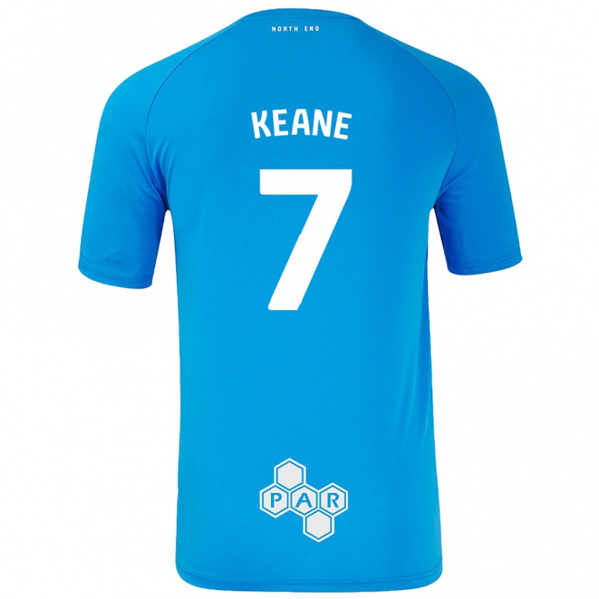 Kandiny Kinder Will Keane #7 Himmelblau Auswärtstrikot Trikot 2024/25 T-Shirt