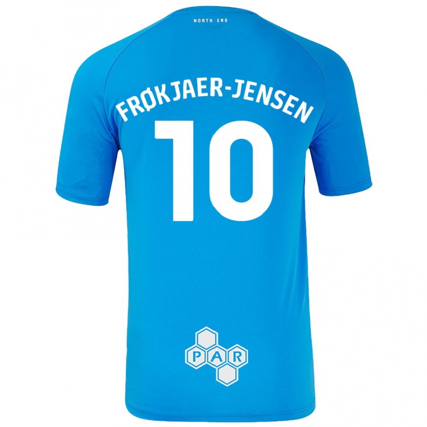 Kandiny Kinder Mads Frøkjaer-Jensen #10 Himmelblau Auswärtstrikot Trikot 2024/25 T-Shirt