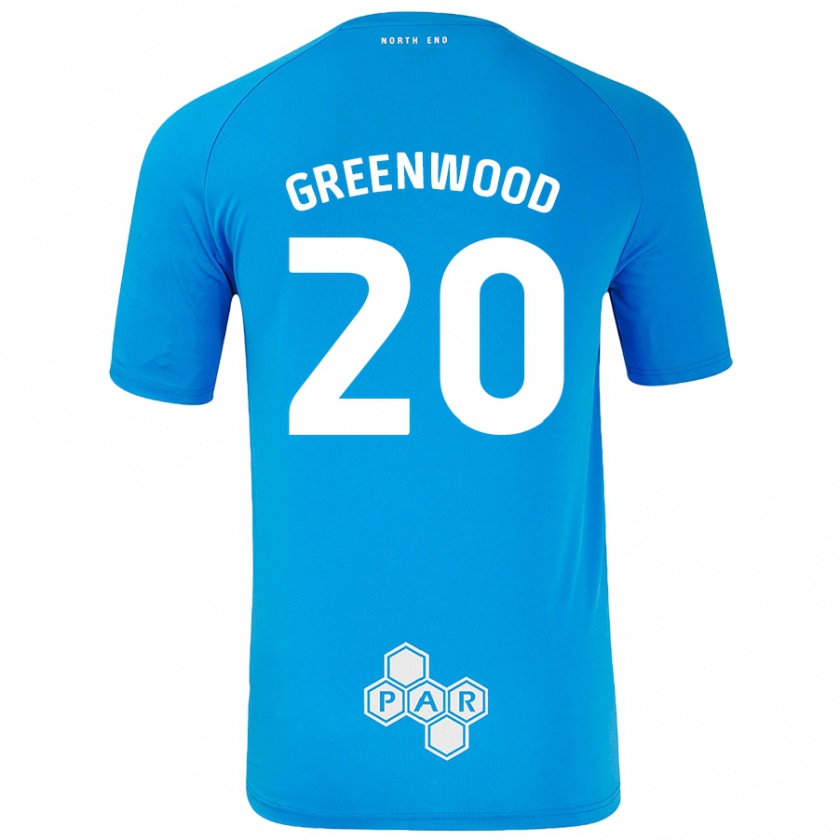 Kandiny Kinder Sam Greenwood #20 Himmelblau Auswärtstrikot Trikot 2024/25 T-Shirt