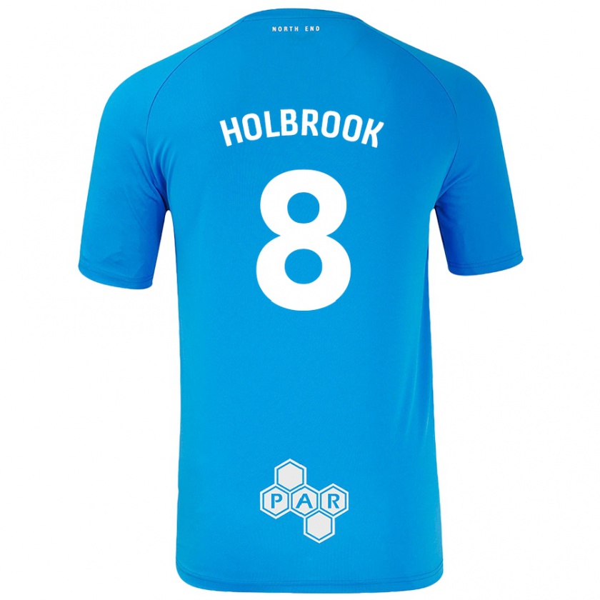 Kandiny Kinder Jess Holbrook #8 Himmelblau Auswärtstrikot Trikot 2024/25 T-Shirt