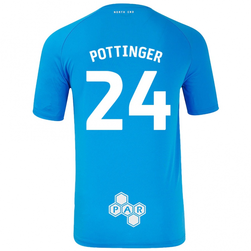 Kandiny Kinder Kaya Pottinger #24 Himmelblau Auswärtstrikot Trikot 2024/25 T-Shirt