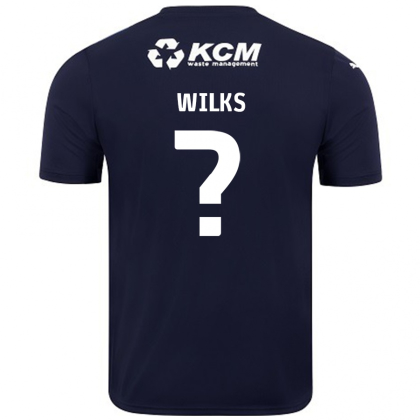 Kandiny Kinder Mallik Wilks #0 Marineblau Auswärtstrikot Trikot 2024/25 T-Shirt