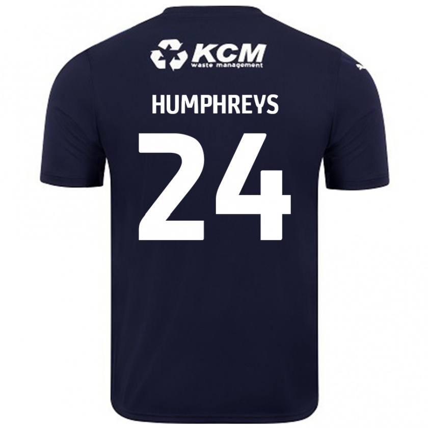 Kandiny Kinder Cameron Humphreys #24 Marineblau Auswärtstrikot Trikot 2024/25 T-Shirt