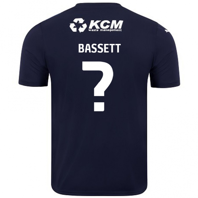 Kandiny Kinder Bassett #0 Marineblau Auswärtstrikot Trikot 2024/25 T-Shirt