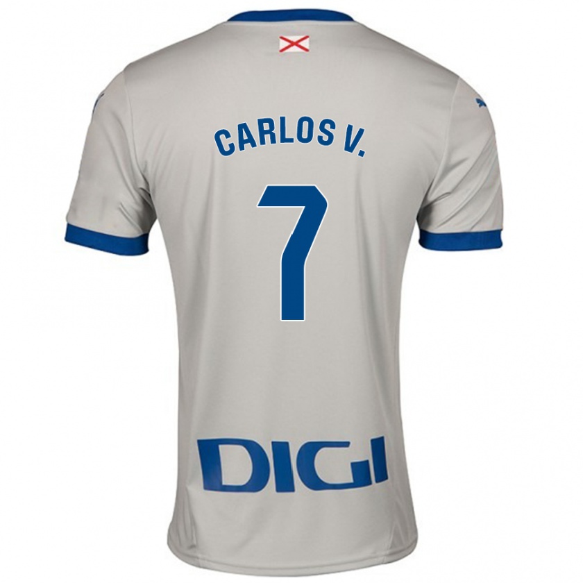 Kandiny Kinder Carlos Vicente #7 Hellgrau Auswärtstrikot Trikot 2024/25 T-Shirt