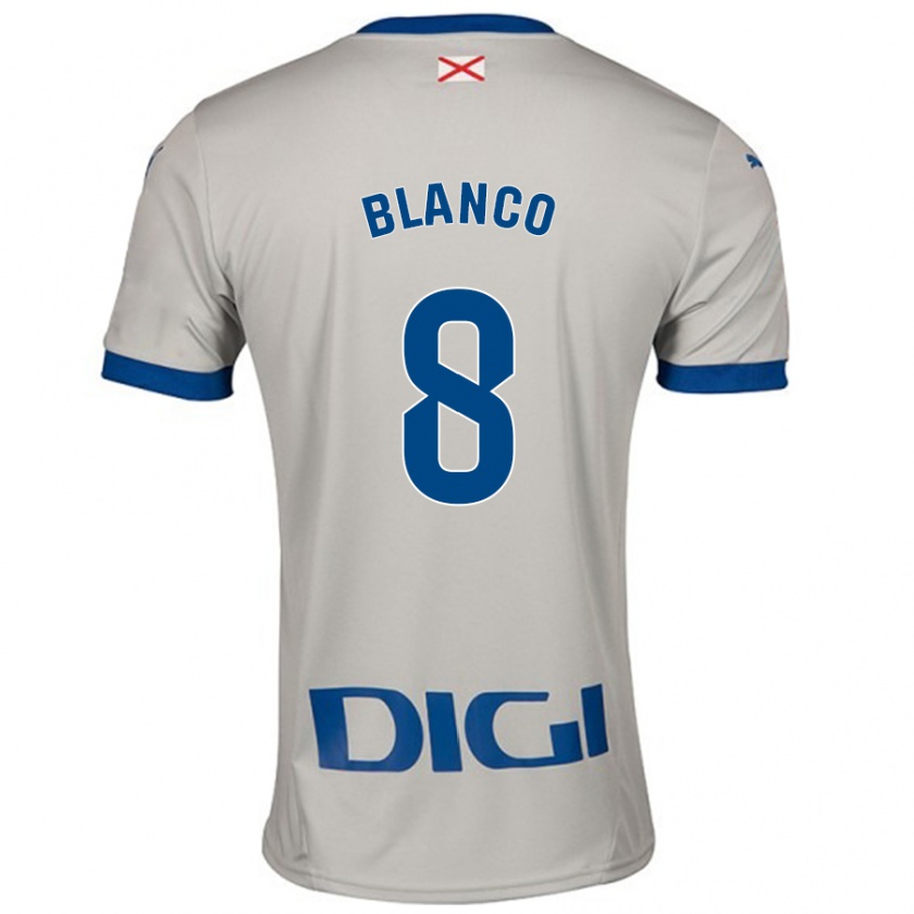 Kandiny Kinder Antonio Blanco #8 Hellgrau Auswärtstrikot Trikot 2024/25 T-Shirt