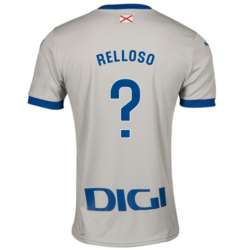 Kandiny Kinder Mikel Relloso #0 Hellgrau Auswärtstrikot Trikot 2024/25 T-Shirt