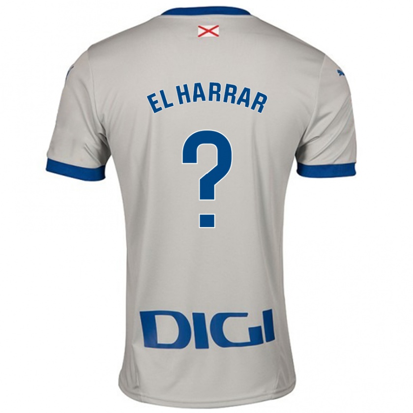 Kandiny Kinder Mohamed El Harrar #0 Hellgrau Auswärtstrikot Trikot 2024/25 T-Shirt