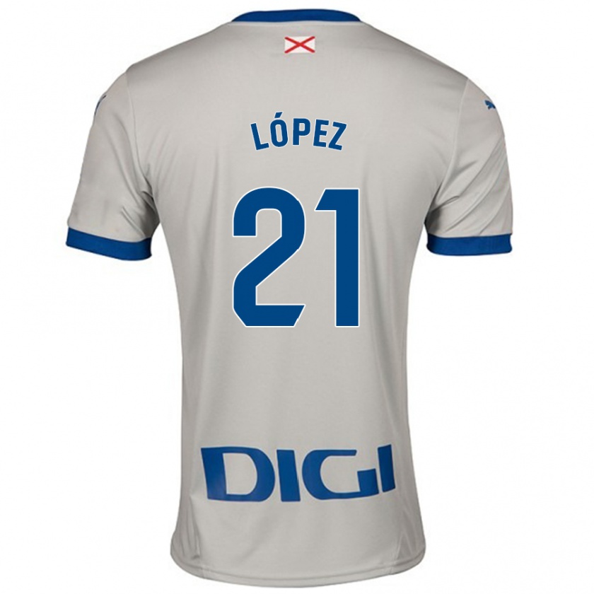 Kandiny Kinder Juanma López #21 Hellgrau Auswärtstrikot Trikot 2024/25 T-Shirt