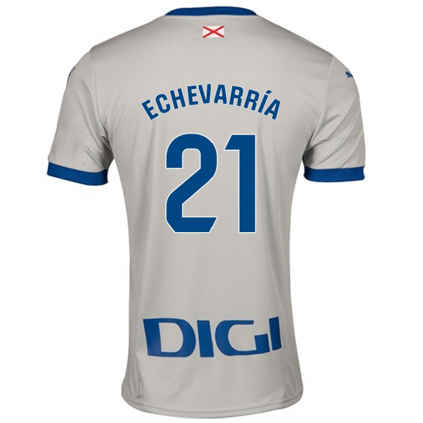 Kandiny Kinder Martin Echevarría #21 Hellgrau Auswärtstrikot Trikot 2024/25 T-Shirt