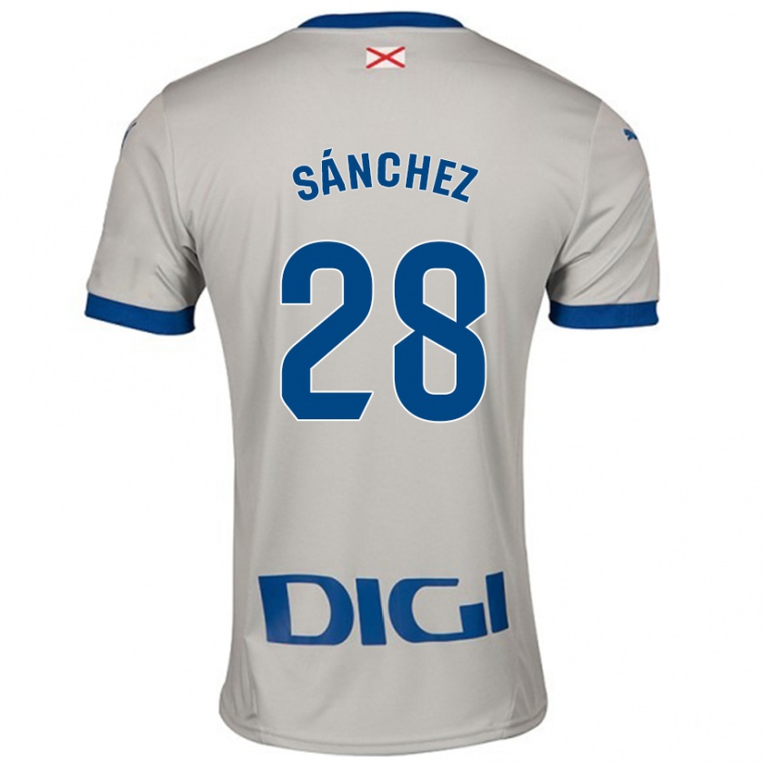 Kandiny Kinder Ander Sánchez #28 Hellgrau Auswärtstrikot Trikot 2024/25 T-Shirt