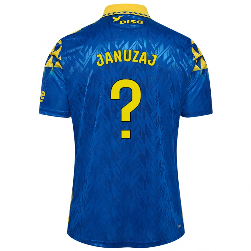 Kandiny Kinder Adnan Januzaj #0 Blau Gelb Auswärtstrikot Trikot 2024/25 T-Shirt