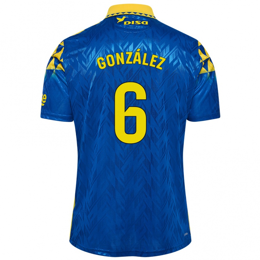 Kandiny Kinder Fabio González #6 Blau Gelb Auswärtstrikot Trikot 2024/25 T-Shirt