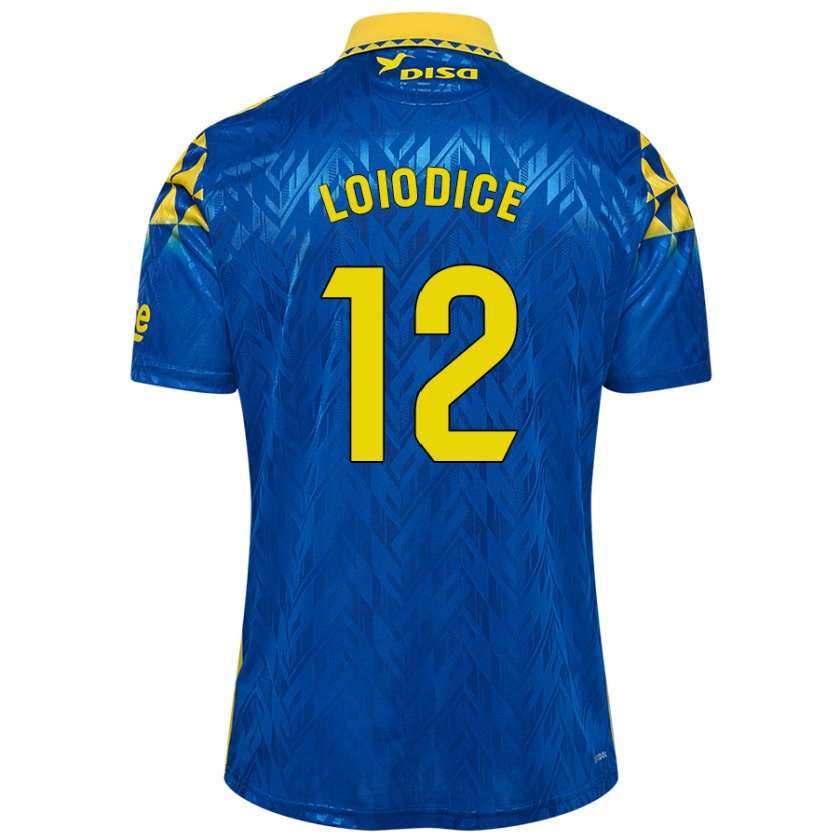 Kandiny Kinder Enzo Loiodice #12 Blau Gelb Auswärtstrikot Trikot 2024/25 T-Shirt