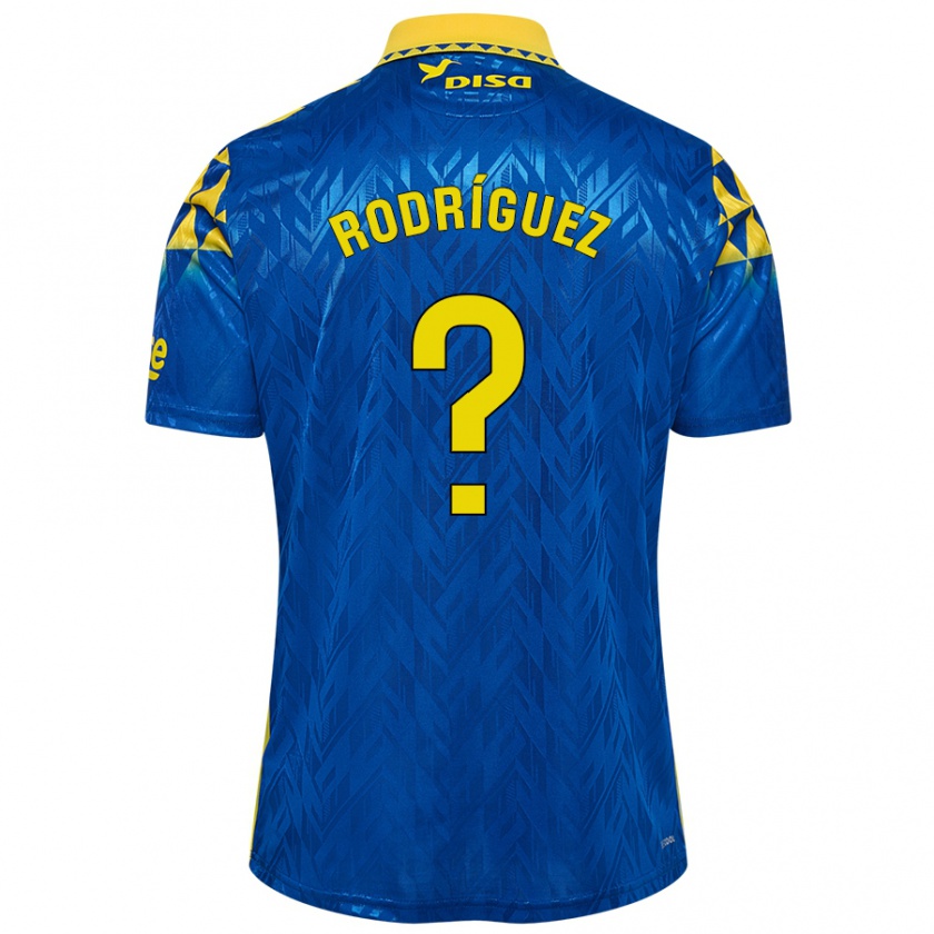 Kandiny Kinder David Rodríguez #0 Blau Gelb Auswärtstrikot Trikot 2024/25 T-Shirt