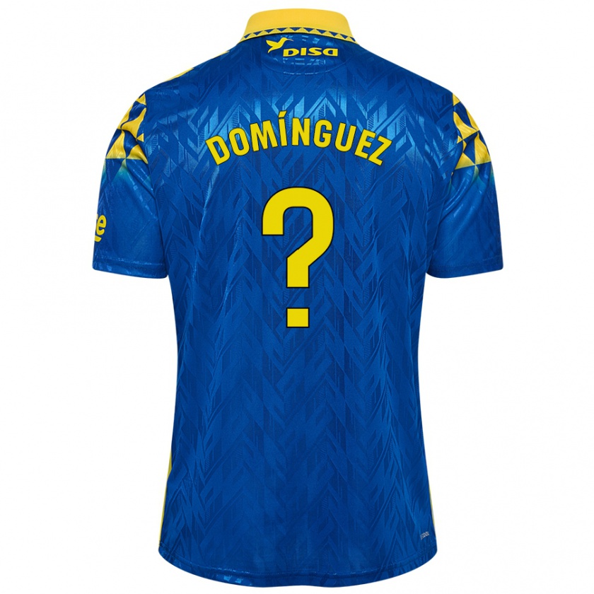 Kandiny Kinder Carlos Domínguez #0 Blau Gelb Auswärtstrikot Trikot 2024/25 T-Shirt