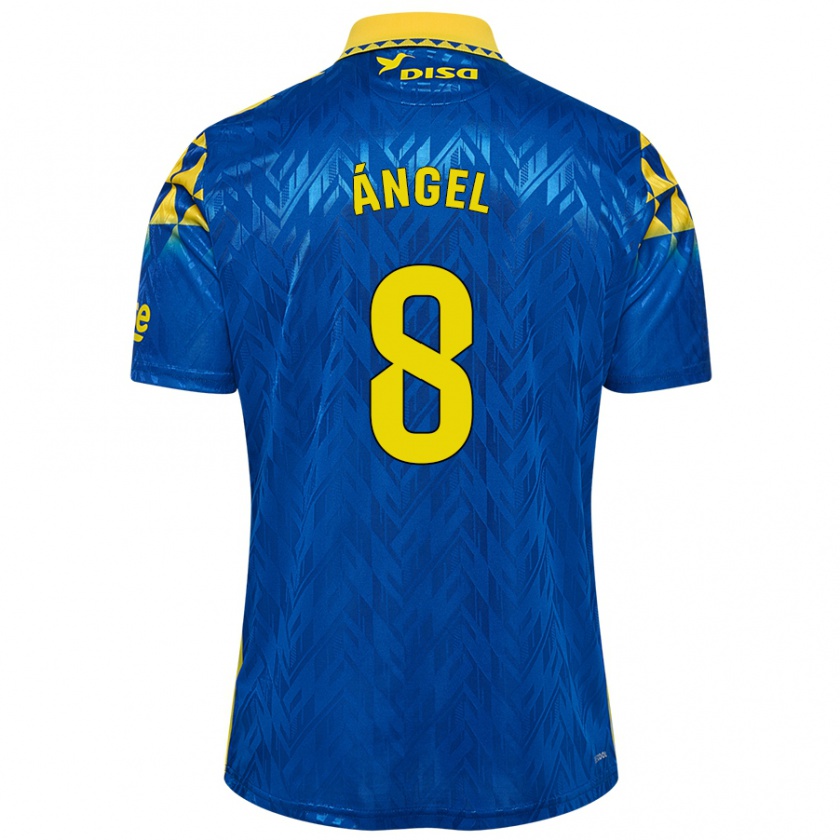 Kandiny Kinder José Ángel #8 Blau Gelb Auswärtstrikot Trikot 2024/25 T-Shirt