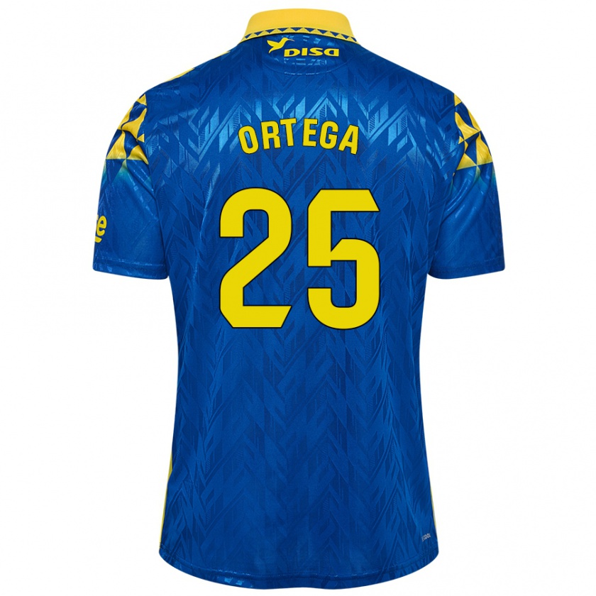 Kandiny Kinder Edián Ortega #25 Blau Gelb Auswärtstrikot Trikot 2024/25 T-Shirt