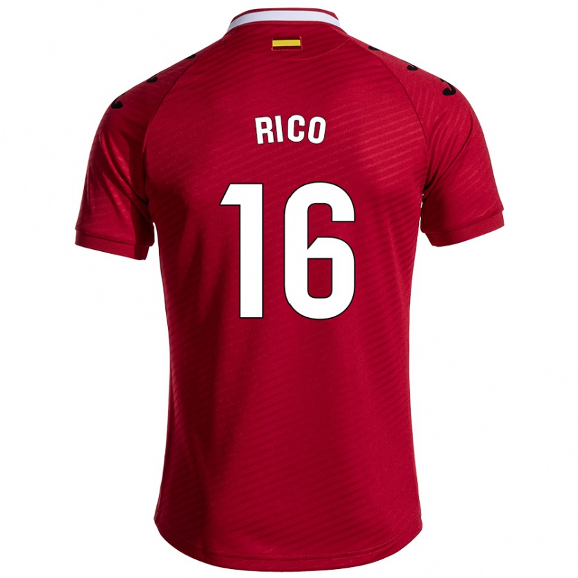 Kandiny Kinder Diego Rico #16 Dunkelrot Auswärtstrikot Trikot 2024/25 T-Shirt