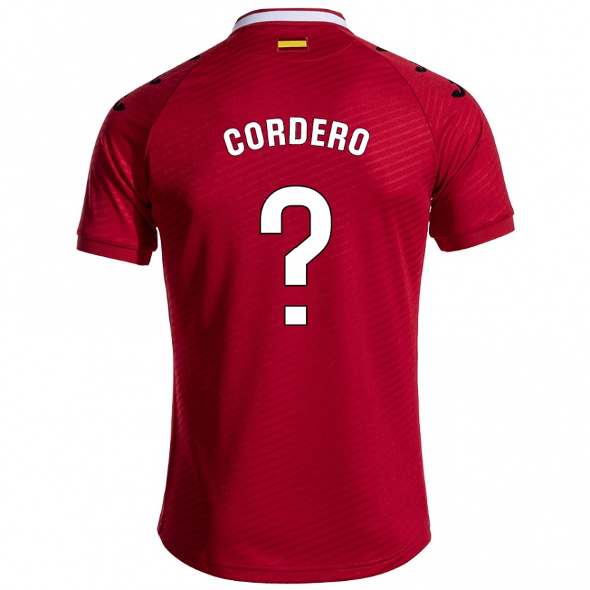 Kandiny Kinder Alberto Cordero #0 Dunkelrot Auswärtstrikot Trikot 2024/25 T-Shirt