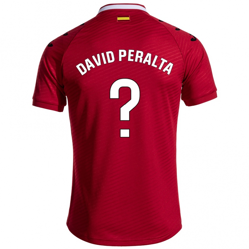 Kandiny Kinder Juan David Peralta #0 Dunkelrot Auswärtstrikot Trikot 2024/25 T-Shirt