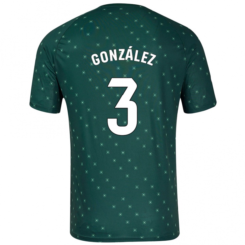 Kandiny Kinder Edgar González #3 Dunkelgrün Auswärtstrikot Trikot 2024/25 T-Shirt