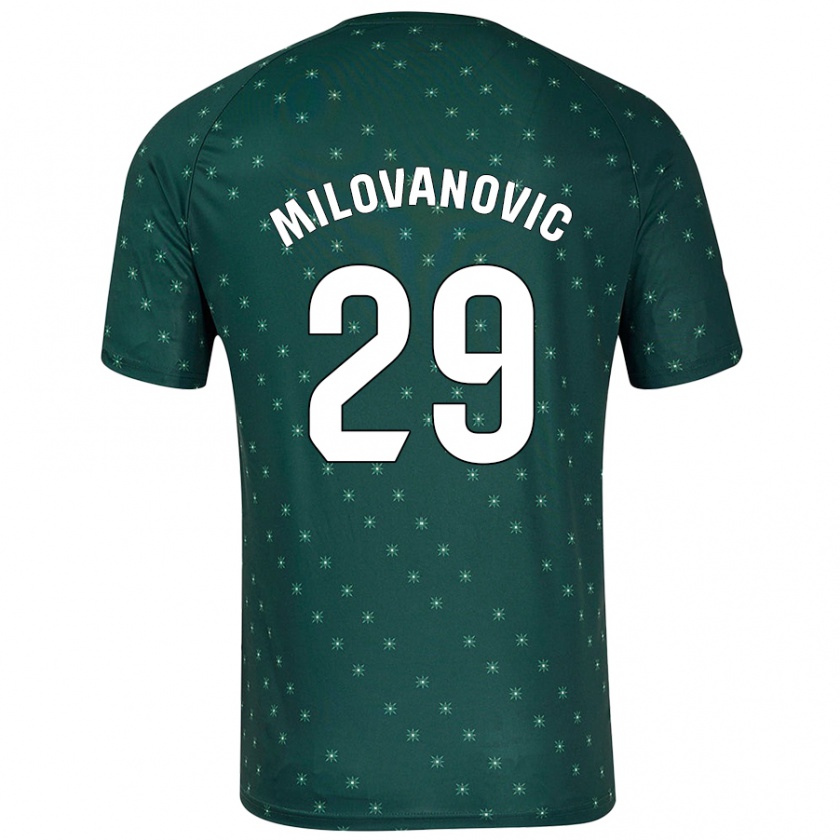 Kandiny Kinder Marko Milovanovic #29 Dunkelgrün Auswärtstrikot Trikot 2024/25 T-Shirt