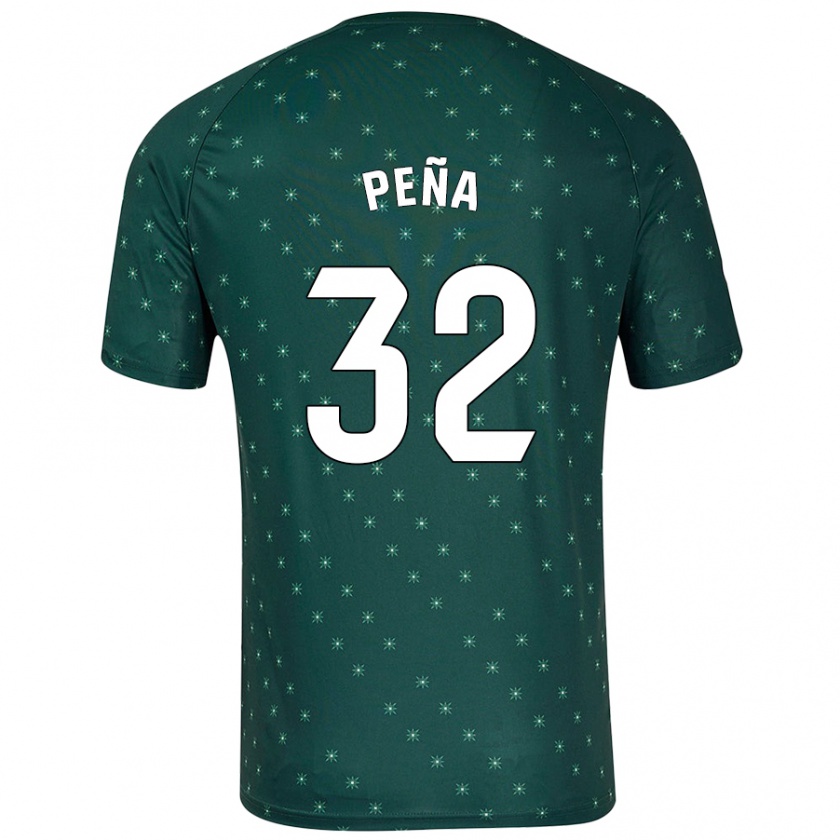 Kandiny Kinder Marcos Peña #32 Dunkelgrün Auswärtstrikot Trikot 2024/25 T-Shirt