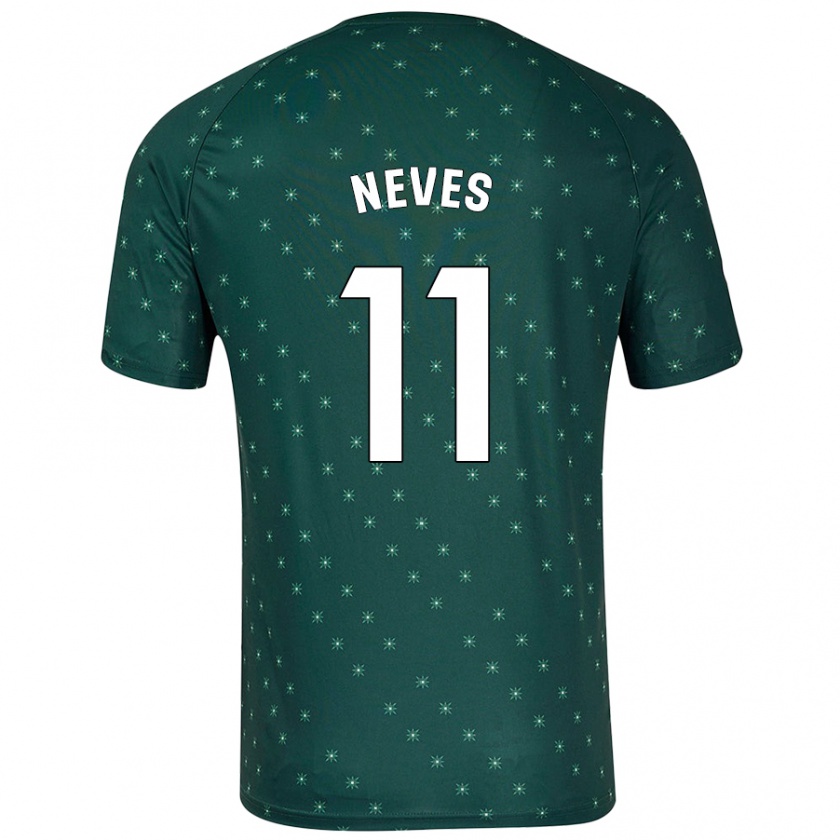 Kandiny Kinder Hugo Neves #11 Dunkelgrün Auswärtstrikot Trikot 2024/25 T-Shirt