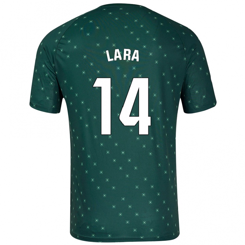 Kandiny Kinder Luis Lara #14 Dunkelgrün Auswärtstrikot Trikot 2024/25 T-Shirt