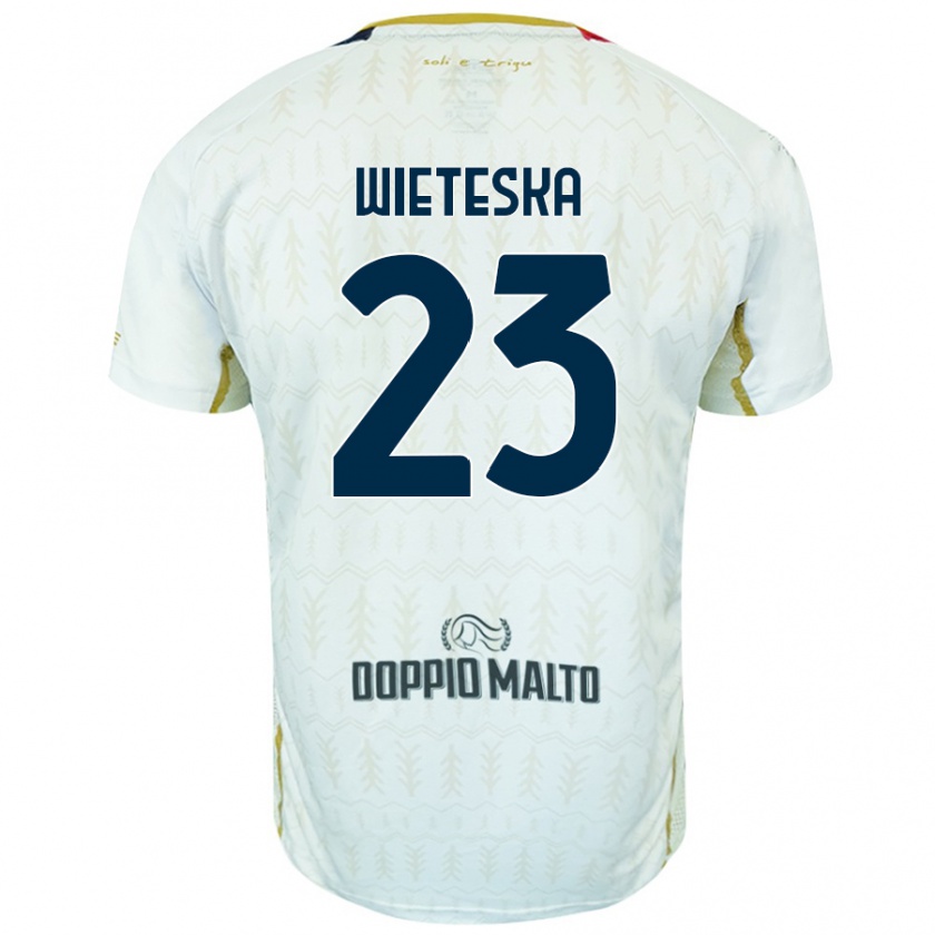 Kandiny Kinder Mateusz Wieteska #23 Weiß Auswärtstrikot Trikot 2024/25 T-Shirt