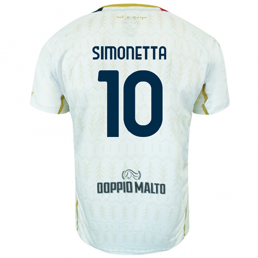 Kandiny Kinder Jacopo Simonetta #10 Weiß Auswärtstrikot Trikot 2024/25 T-Shirt