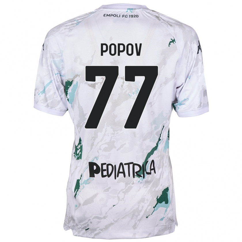 Kandiny Kinder Bogdan Popov #77 Grau Auswärtstrikot Trikot 2024/25 T-Shirt