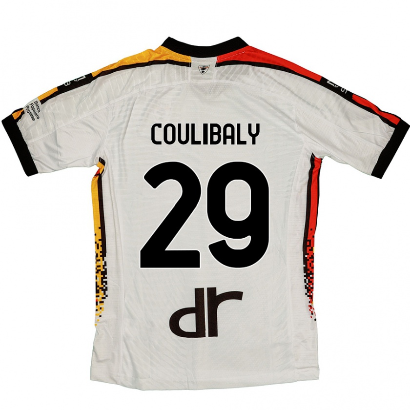 Kandiny Kinder Lassana Coulibaly #29 Weiß Schwarz Auswärtstrikot Trikot 2024/25 T-Shirt