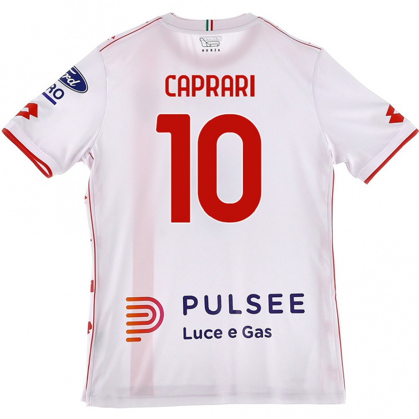 Kandiny Kinder Gianluca Caprari #10 Weiß Rot Auswärtstrikot Trikot 2024/25 T-Shirt