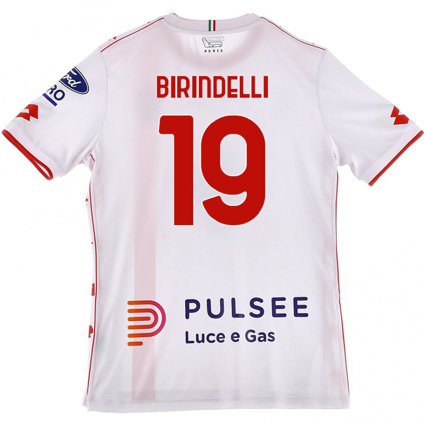 Kandiny Kinder Samuele Birindelli #19 Weiß Rot Auswärtstrikot Trikot 2024/25 T-Shirt