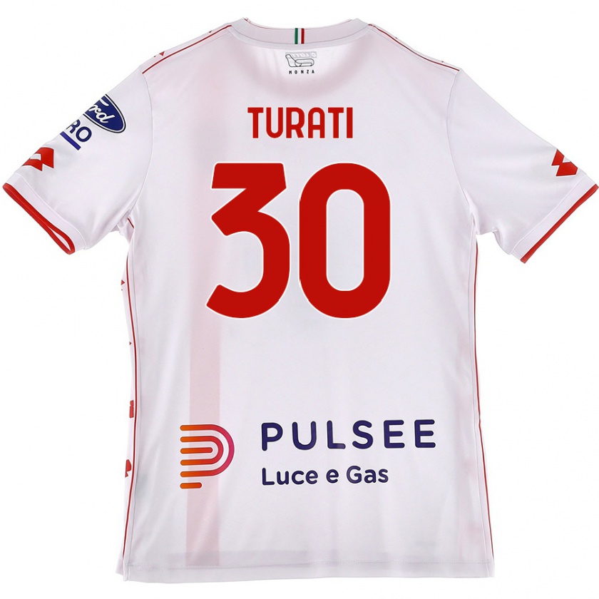 Kandiny Kinder Stefano Turati #30 Weiß Rot Auswärtstrikot Trikot 2024/25 T-Shirt