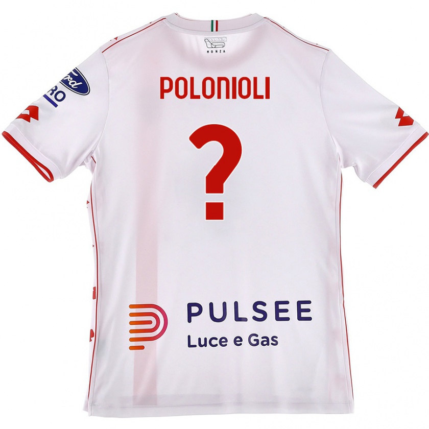 Kandiny Kinder Matteo Polonioli #0 Weiß Rot Auswärtstrikot Trikot 2024/25 T-Shirt