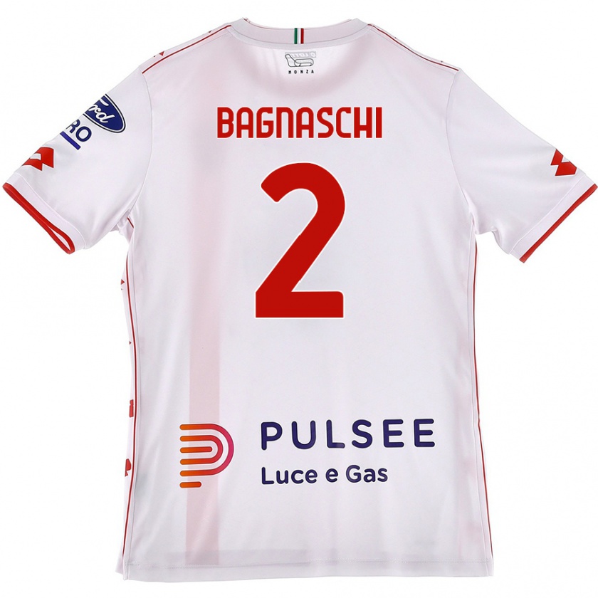 Kandiny Kinder Alessandro Bagnaschi #2 Weiß Rot Auswärtstrikot Trikot 2024/25 T-Shirt