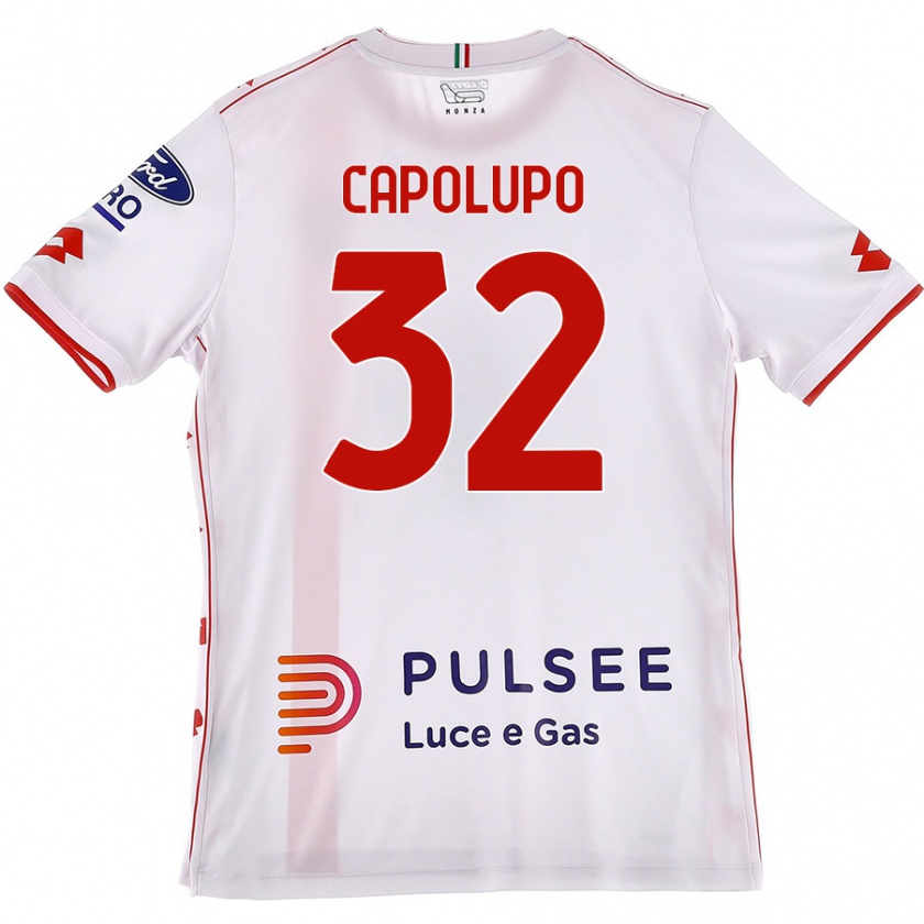 Kandiny Kinder Samuele Capolupo #32 Weiß Rot Auswärtstrikot Trikot 2024/25 T-Shirt