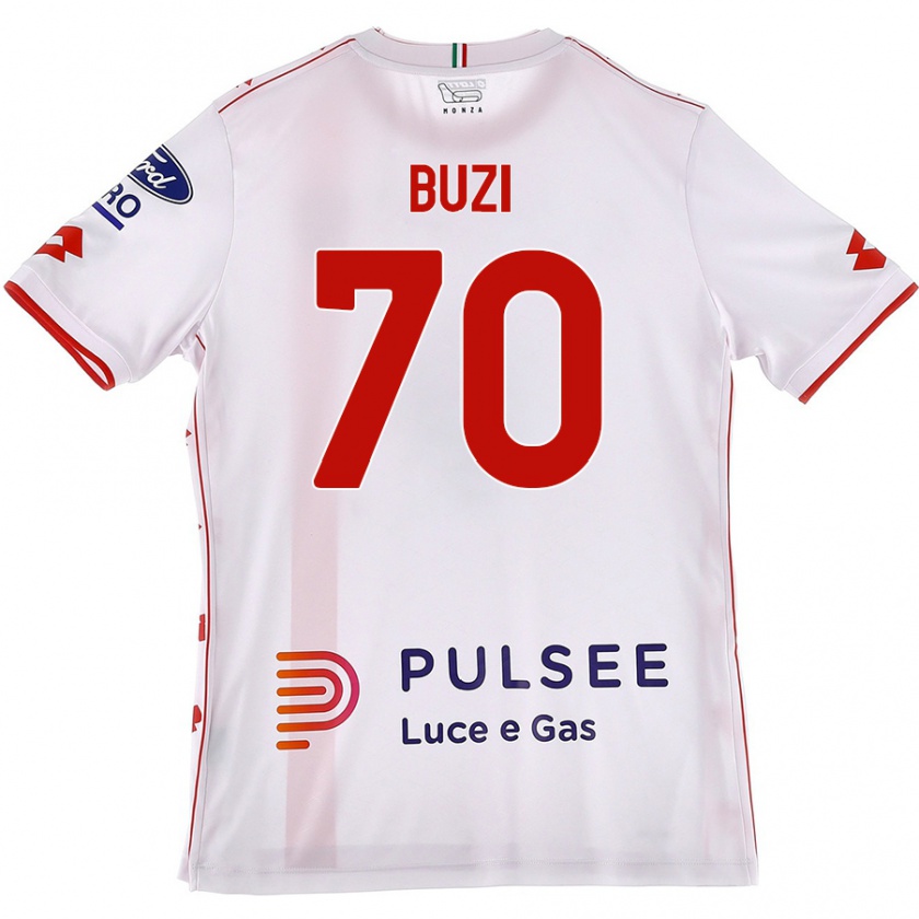 Kandiny Kinder Luis Buzi #70 Weiß Rot Auswärtstrikot Trikot 2024/25 T-Shirt