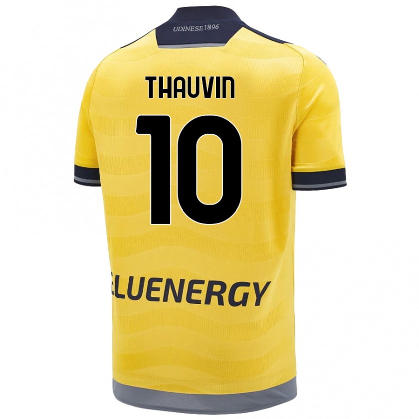 Kandiny Kinder Florian Thauvin #10 Golden Auswärtstrikot Trikot 2024/25 T-Shirt