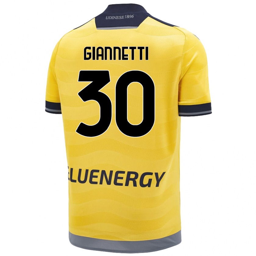 Kandiny Kinder Lautaro Giannetti #30 Golden Auswärtstrikot Trikot 2024/25 T-Shirt