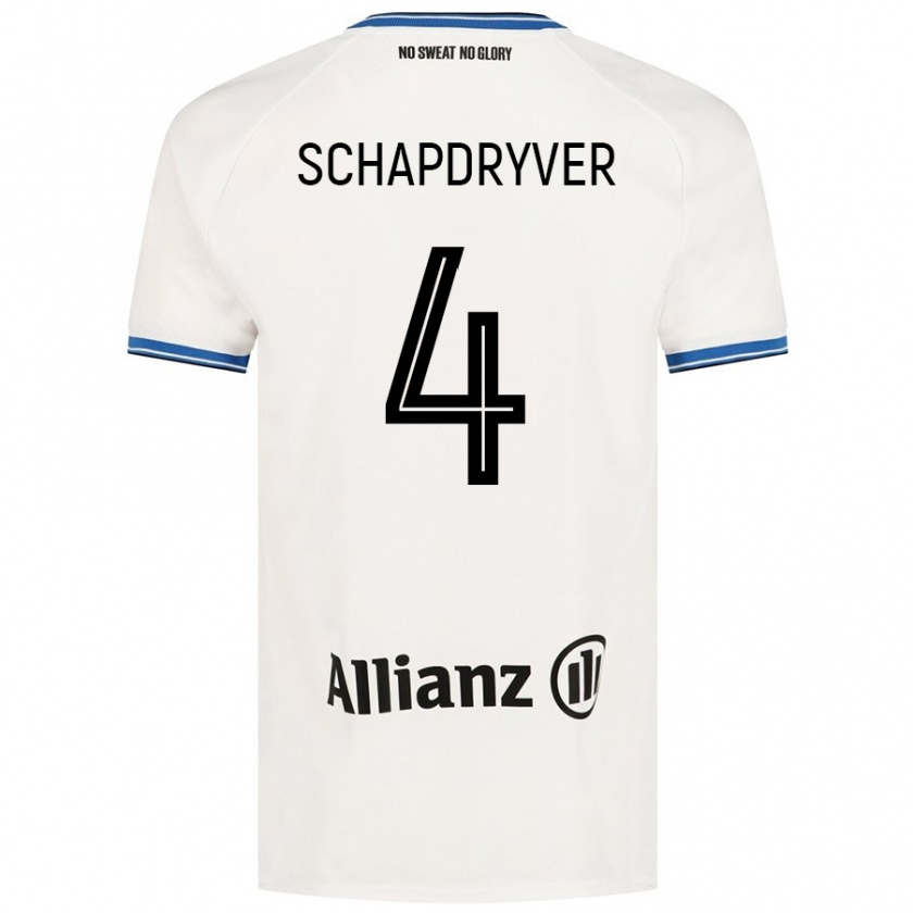 Kandiny Kinder Emely Schapdryver #4 Weiß Auswärtstrikot Trikot 2024/25 T-Shirt