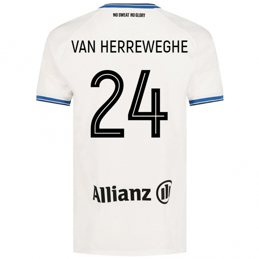 Kandiny Kinder Febe Van Herreweghe #24 Weiß Auswärtstrikot Trikot 2024/25 T-Shirt