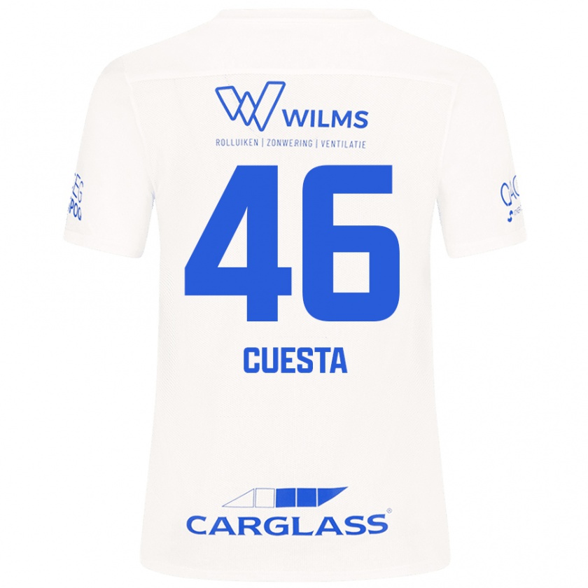 Kandiny Kinder Carlos Cuesta #46 Weiß Auswärtstrikot Trikot 2024/25 T-Shirt