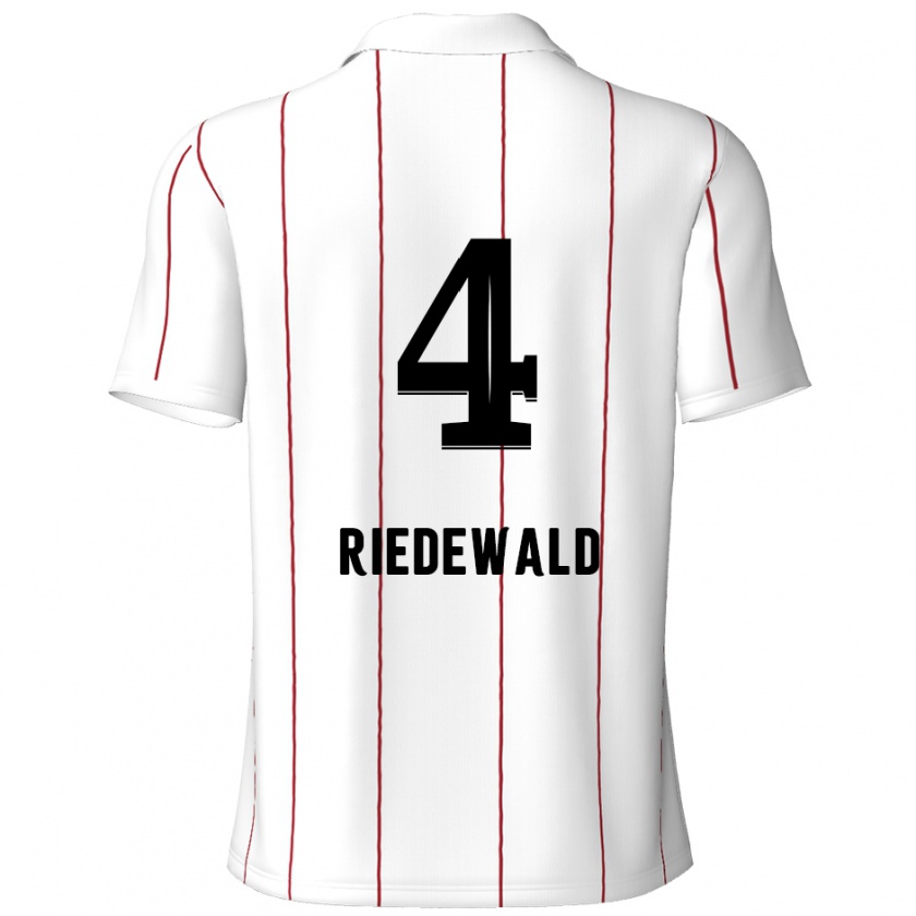 Kandiny Kinder Jairo Riedewald #4 Weiß Schwarz Auswärtstrikot Trikot 2024/25 T-Shirt