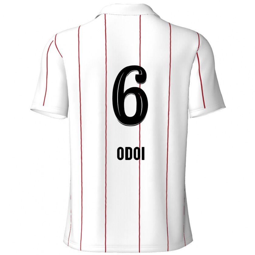 Kandiny Kinder Denis Odoi #6 Weiß Schwarz Auswärtstrikot Trikot 2024/25 T-Shirt