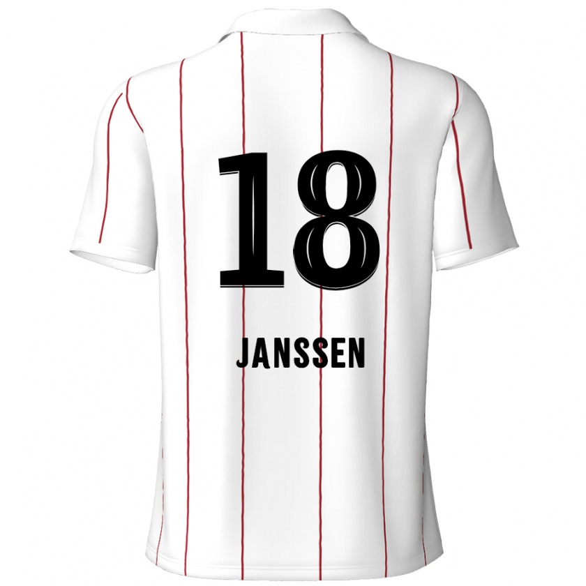 Kandiny Kinder Vincent Janssen #18 Weiß Schwarz Auswärtstrikot Trikot 2024/25 T-Shirt